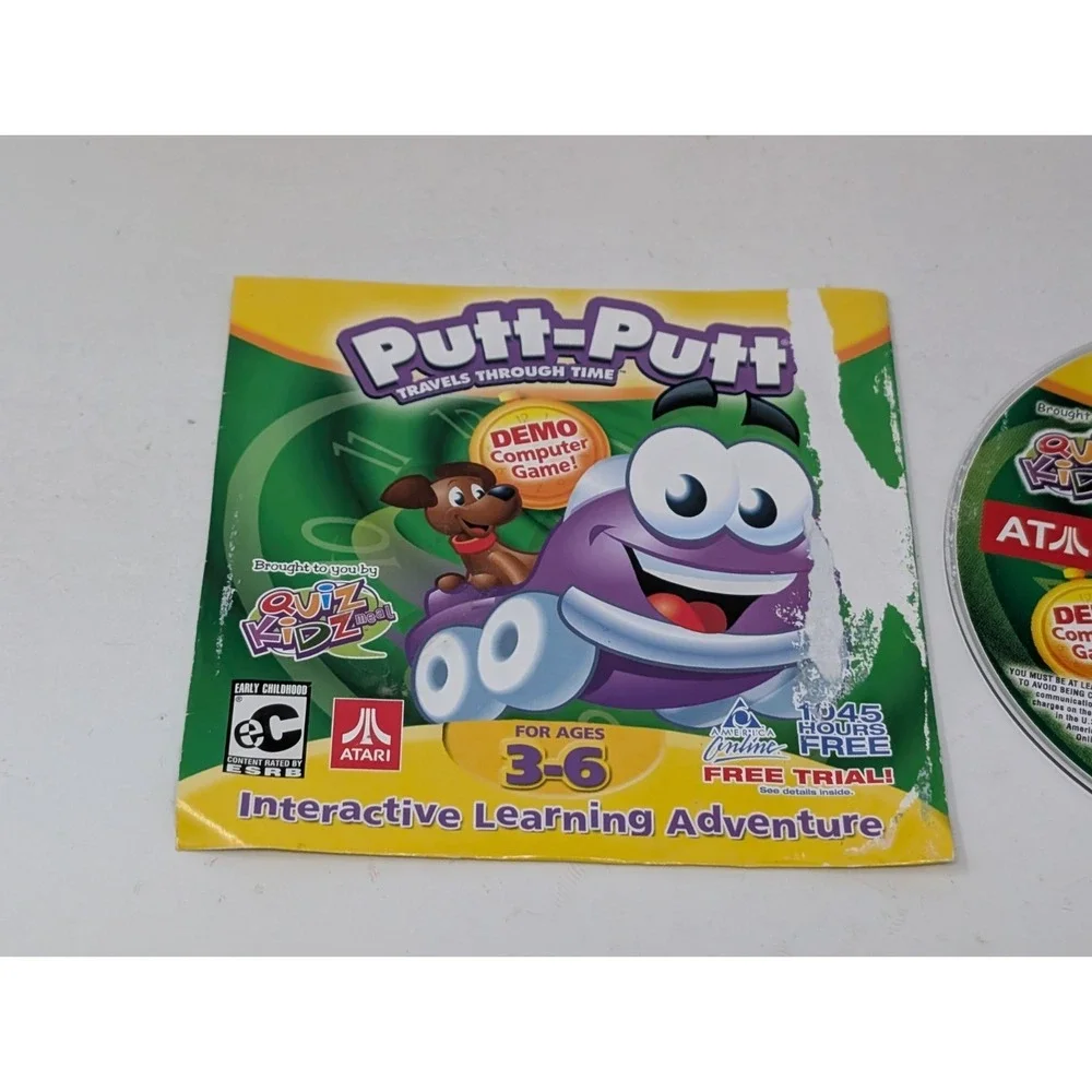 Putt-Putt Travels Through Time PC Game DEMO Quiznos‎ Kids Meal 2003 RARE VTG